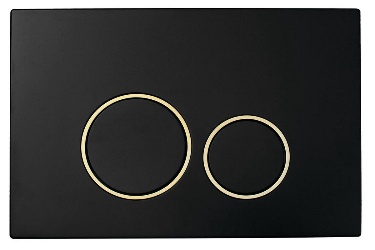 Кнопка для инсталляции, пластик, цв.черный/золото, круглые клавиши ZZ