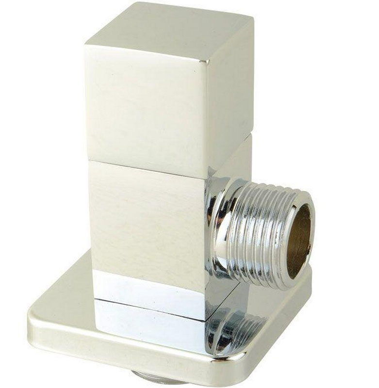 Кран угловой 1/2" квадратный с отражателем, хром XX