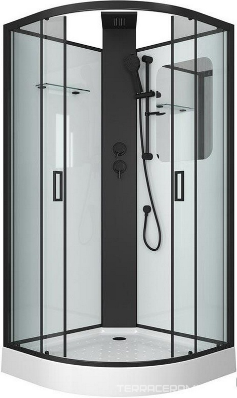 Душевая кабина Grossman GR-250 100x100 см, цвет профиля черный, стекло тонированное, ZZ