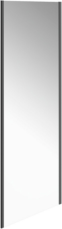 Боковая стенка VETRO, 90х195 см, покрытие Easy clean,стекло 6 мм прозрачное, профиль  цв.матовый черный ZZ