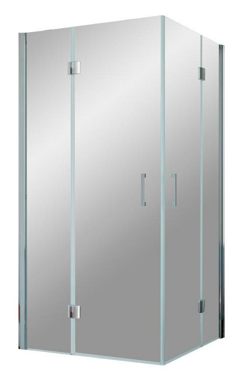 Душевое ограждение AFA 120x120x190 см, двери распашные, профиль хром матовый, стекло шиншилла, БЕЗ поддона ZZ
