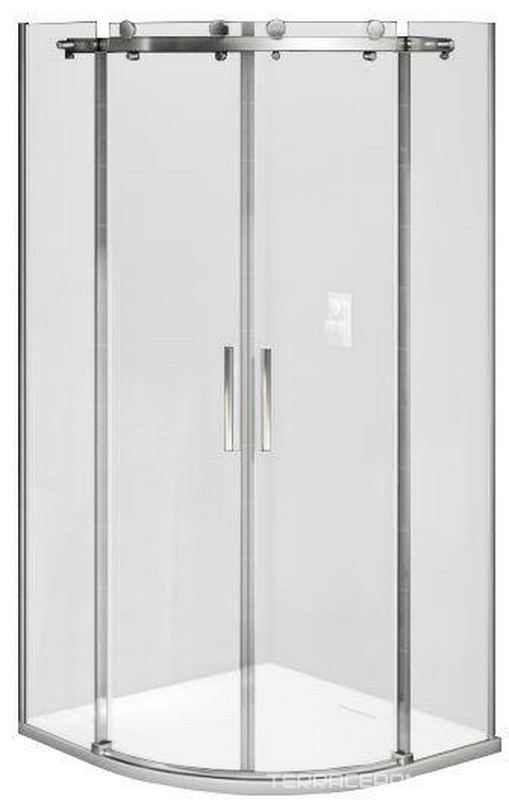 Душевое ограждение Galaxy R-TD-100-С-СН, двухстворчатое, стекло прозрач. профиль хром, без поддона ZZ