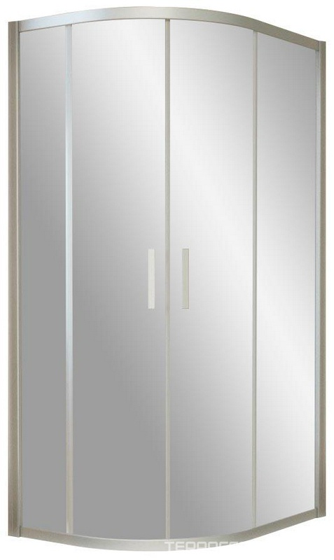 Душевое ограждение ZS-F 120x110x1900 мм, полукруглое, ассиметричное, профиль матовый хром, стекло сатин  с покрытием QuickNano, БЕЗ поддона ZZ