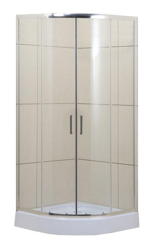 Душевой уголок 950х950хh1950мм, 1/4 круга, R550мм, (стекло прозрачн.5мм, фурн.цв.хром), Uno-195 ZZ